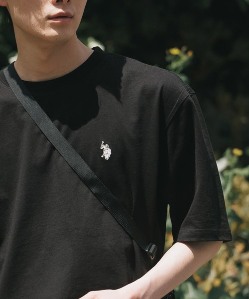 U.S. POLO ASSN.（ユーエスポロアッスン）の「U.S. POLO ASSN./ユーエスポロアッスン クルーショートスリーブTシャツ メンズ 秋物 秋服 2026年秋冬（Tシャツ/カットソー・メンズ・杢グレー/ブラック・L/LL/M）」の2枚目の写真