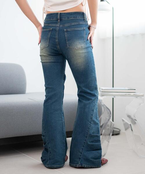 WEGO（ウィゴー）の「WEGO/ギャザーデニムフレアパンツ（デニムパンツ・レディース・コバルトブルー・MEDIUM/SMALL）」の17枚目の写真