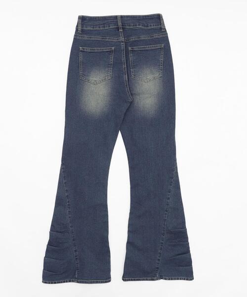 WEGO（ウィゴー）の「WEGO/ギャザーデニムフレアパンツ（デニムパンツ・レディース・コバルトブルー・MEDIUM/SMALL）」の9枚目の写真