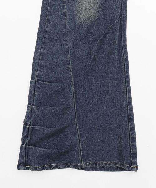 WEGO（ウィゴー）の「WEGO/ギャザーデニムフレアパンツ（デニムパンツ・レディース・コバルトブルー・MEDIUM/SMALL）」の4枚目の写真