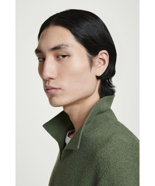 最終割引 Cos ブークレニットポロシャツ Sサイズ 完売品 オープンカラーブークレニットポロシャツ（ポロシャツ）｜COS