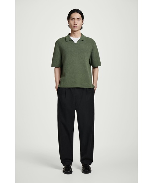 【未使用】 COS コス ブークレニットポロシャツ 半袖 BOUCLE-KNIT POLO SHIRT ブークレニットポロシャツ｜COS コス
