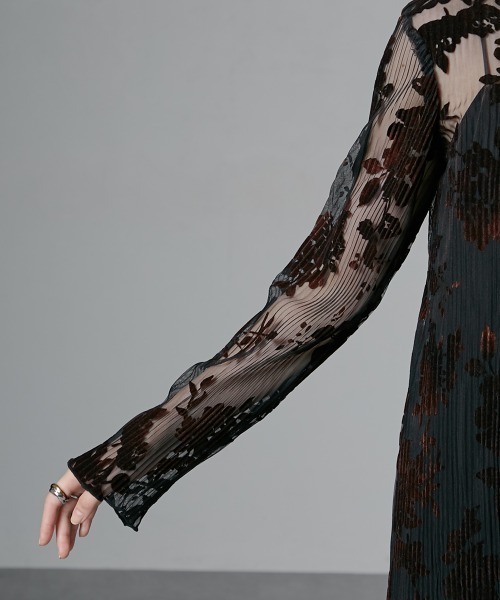 2WAYベロアフロッキープリーツワンピースドレス（ベロアキャミワンピース付） 2WAYベロアフロッキープリーツワンピースドレス（ベロアキャミ