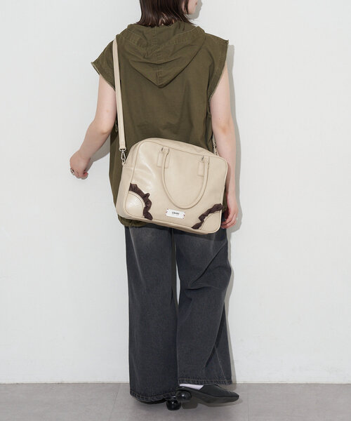 GRAIN（グレイン）の「【GRAIN/グレイン】2WAYヴィンテージチュールボストンバッグ（ショルダーバッグ・レディース・アイボリー/ブラウン/パープル/ブラック・FREE）」の17枚目の写真