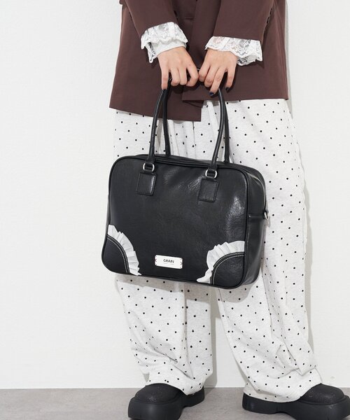 GRAIN（グレイン）の「【GRAIN/グレイン】2WAYヴィンテージチュールボストンバッグ（ショルダーバッグ・レディース・アイボリー/ブラウン/パープル/ブラック・FREE）」の21枚目の写真