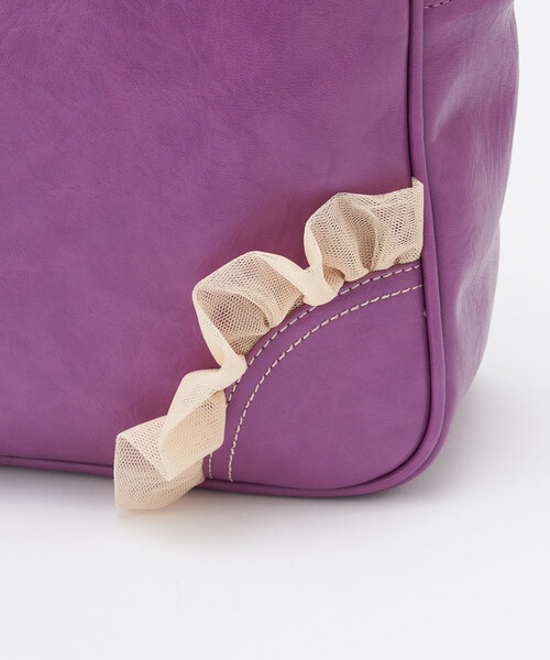 GRAIN（グレイン）の「【GRAIN/グレイン】2WAYヴィンテージチュールボストンバッグ（ショルダーバッグ・レディース・アイボリー/ブラウン/パープル/ブラック・FREE）」の9枚目の写真