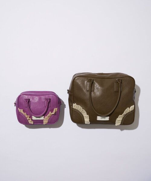 GRAIN（グレイン）の「【GRAIN/グレイン】2WAYヴィンテージチュールボストンバッグ（ショルダーバッグ・レディース・アイボリー/ブラウン/パープル/ブラック・FREE）」の5枚目の写真