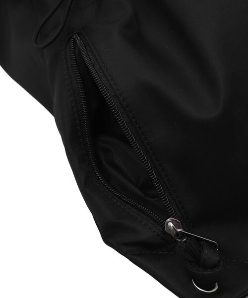 WEGO(ウィゴー)の「WEGO/【25年春夏新作】ドロストデザインナップサック(バックパック/リュック・レディース・ブラック/ブラック系その他/ホワイト系その他・FREE)」の5枚目の写真