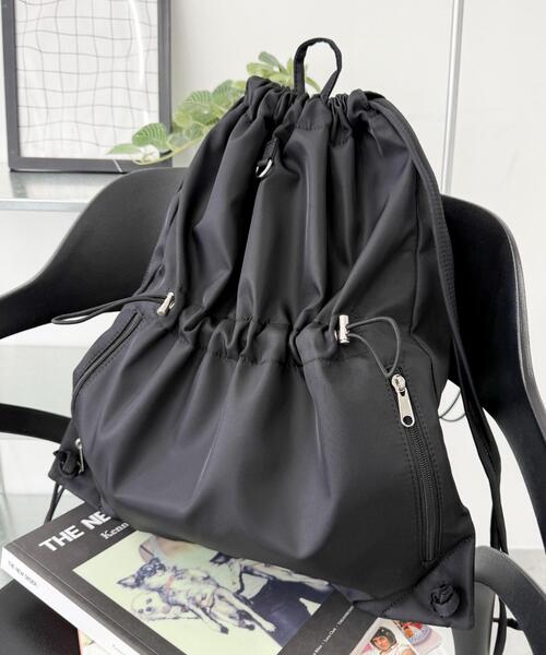 WEGO/【25年春夏新作】ドロストデザインナップサック（バック