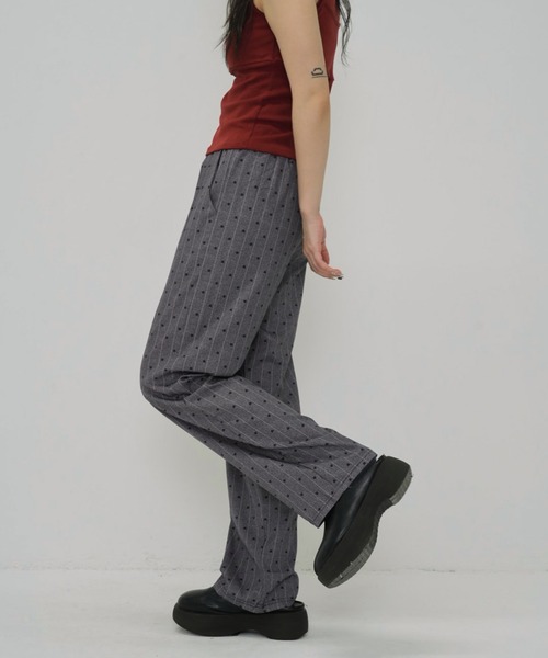 セール】【zozo限定】ハートドット ストライプ ストレートパンツ