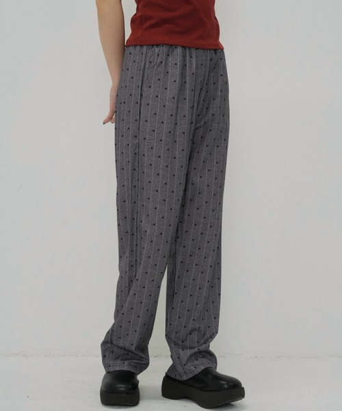 セール】【zozo限定】ハートドット ストライプ ストレートパンツ