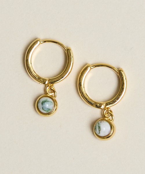 Zoule(ゾーラ)の「Zoule ゾーラ:Mon bijouxシリーズ orb 天然石 ピアス(ピアス(両耳用)・レディース・ライトグリーン/ブルーグリーン/ライトブルー・FREE)」の1枚目の写真