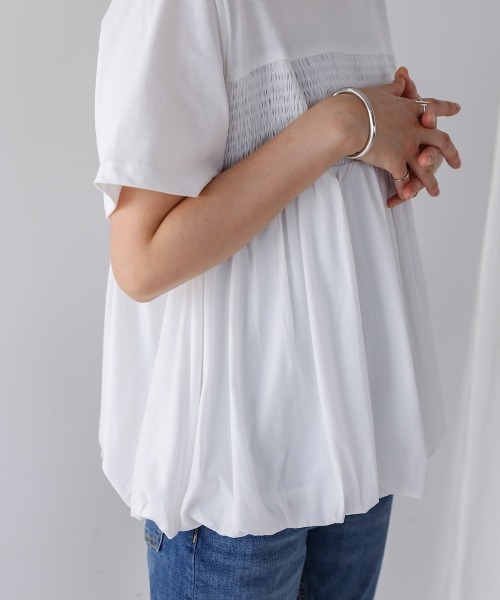 Bou Jeloud（ブージュルード）の「裾バルーンプルオーバー（Tシャツ/カットソー・レディース・ホワイト/ブラック・FREE）」の17枚目の写真