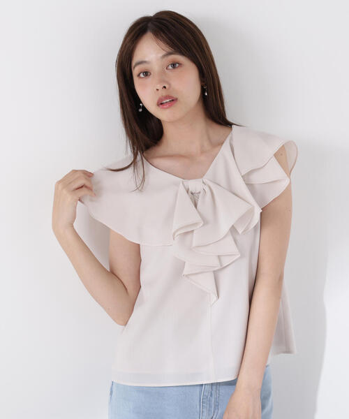 PROPORTION BODY DRESSING（プロポーションボディドレッシング）の「リボン風ブラウス / 1215210703（シャツ/ブラウス・レディース・グレー/ダークグレー/ブラウン・FREE）」の2枚目の写真