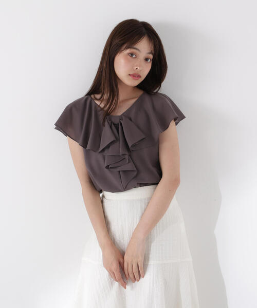 PROPORTION BODY DRESSING（プロポーションボディドレッシング）の「リボン風ブラウス / 1215210703（シャツ/ブラウス・レディース・グレー/ダークグレー/ブラウン・FREE）」の3枚目の写真