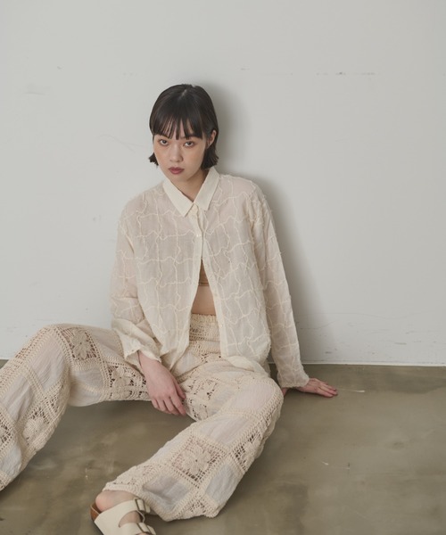 full/fill. フラワークロシェパッチワークパンツ　8/1まで出品 セール】フラワークロシェパッチワークパンツ（その他パンツ