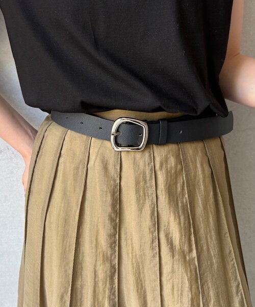 DouDou（ドゥドゥ）の「変形スクエアバックルベルト（ベルト・レディース・ブラック/ブラウン・FREE）」の7枚目の写真