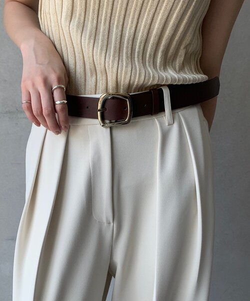 DouDou（ドゥドゥ）の「変形スクエアバックルベルト（ベルト・レディース・ブラック/ブラウン・FREE）」の3枚目の写真