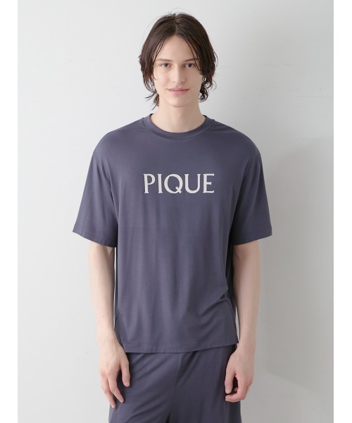 セール】【HOMME】【接触冷感】カラーレーヨンロゴTシャツ（ルーム