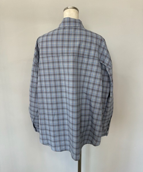 SANSeLF（サンセルフ）の「【SANSeLF】チェックシャツ チェックバルーンショーツ セットアップ saw25a002（セットアップ・レディース・ブルー・FREE）」の2枚目の写真