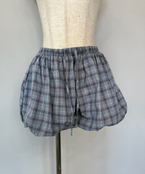 SANSeLF（サンセルフ）の「【SANSeLF】チェックシャツ チェックバルーンショーツ セットアップ saw25a002（セットアップ・レディース・ブルー・FREE）」の3枚目の写真