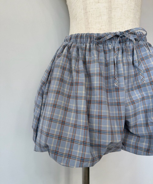 SANSeLF（サンセルフ）の「【SANSeLF】チェックシャツ チェックバルーンショーツ セットアップ saw25a002（セットアップ・レディース・ブルー・FREE）」の5枚目の写真