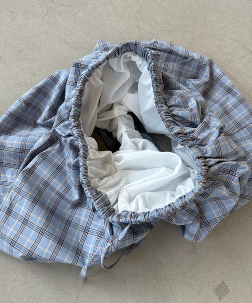 SANSeLF（サンセルフ）の「【SANSeLF】チェックシャツ チェックバルーンショーツ セットアップ saw25a002（セットアップ・レディース・ブルー・FREE）」の6枚目の写真