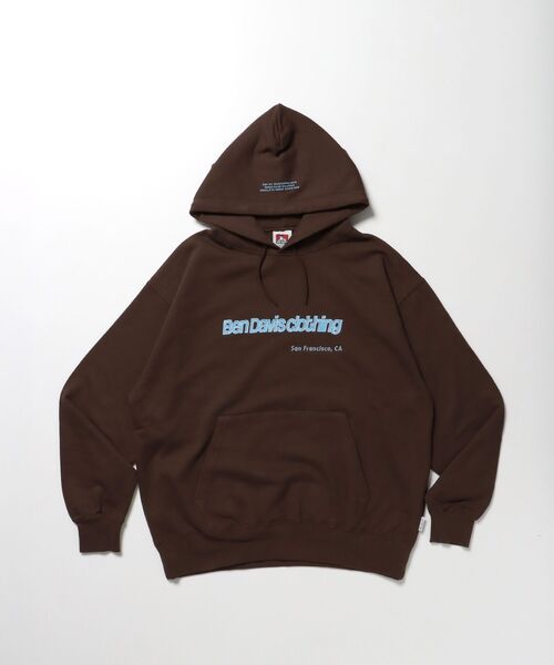 BEN DAVIS（ベンデイビス）の「【BEN DAVIS（ベンデイビス）】MID WEIGHT SWEAT HOODIE / パーカー プルパーカー フーディ 短丈 刺繍 裏起毛（パーカー・メンズ・ネイビー/ブラック/アッシュグレー/ブラウン・X-LARGE/MEDIUM/LARGE）」の4枚目の写真