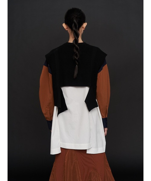 UN3D.（アンスリード）の「KNIT VEST DOCKING SHIRT / ニットベストドッキングシャツ（シャツ/ブラウス・レディース・キャメル/その他1/グレー・38/36）」の18枚目の写真