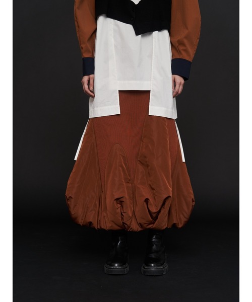 【新品タグ付】UN3D. アンスリード ニットビスチェドッキングシャツ 24AW UN3D.（アンスリード）の「KNIT BUSTIER DOCKING SH / ニットビスチェ