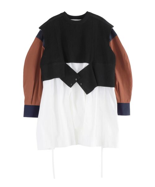 UN3D.（アンスリード）の「KNIT VEST DOCKING SHIRT / ニットベストドッキングシャツ（シャツ/ブラウス・レディース・キャメル/その他1/グレー・38/36）」の15枚目の写真