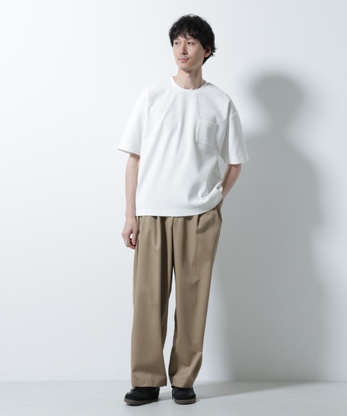 NANO universe（ナノユニバース）の「ドライソフトワッフルTシャツ 半袖（Tシャツ/カットソー・メンズ・グレー/ブラック/ホワイト/ミント・L/M）」の8枚目の写真