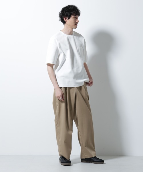 NANO universe（ナノユニバース）の「ドライソフトワッフルTシャツ 半袖（Tシャツ/カットソー・メンズ・グレー/ブラック/ホワイト/ミント・L/M）」の9枚目の写真