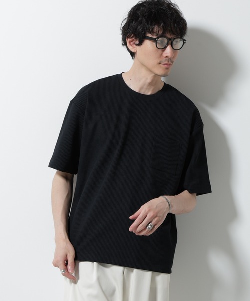 NANO universe（ナノユニバース）の「ドライソフトワッフルTシャツ 半袖（Tシャツ/カットソー・メンズ・グレー/ブラック/ホワイト/ミント・L/M）」の12枚目の写真