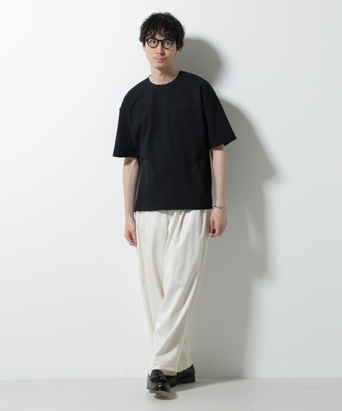 NANO universe（ナノユニバース）の「ドライソフトワッフルTシャツ 半袖（Tシャツ/カットソー・メンズ・グレー/ブラック/ホワイト/ミント・L/M）」の16枚目の写真