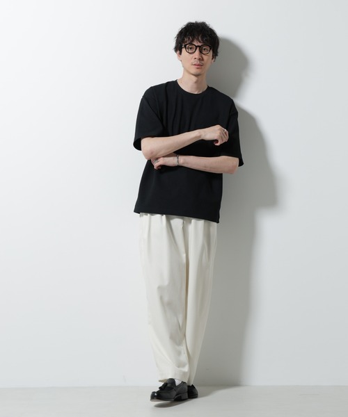 NANO universe（ナノユニバース）の「ドライソフトワッフルTシャツ 半袖（Tシャツ/カットソー・メンズ・グレー/ブラック/ホワイト/ミント・L/M）」の17枚目の写真