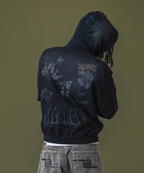 XLARGE（エクストララージ）の「MULTI LOGO ZIP UP HOODED SWEATSHIRT（パーカー・メンズ・ブラック/ブラウン/ネイビー・S/M/L/XL）」の11枚目の写真