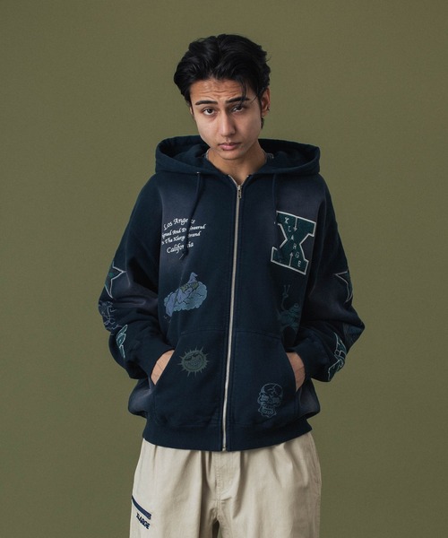 XLARGE（エクストララージ）の「MULTI LOGO ZIP UP HOODED