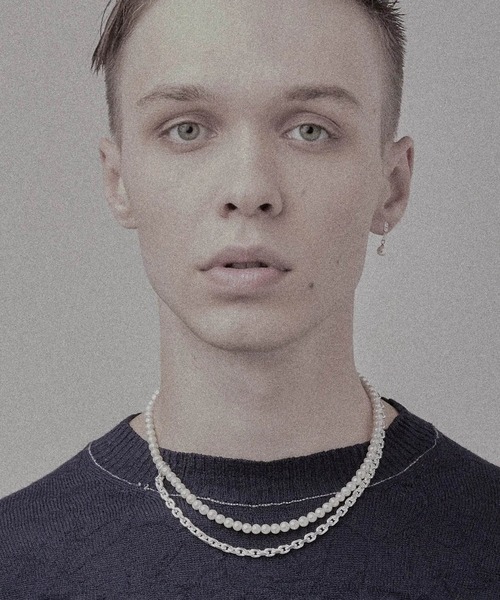 HERGO（ハーゴ）の「NP:HERGO Droop Chain Pearl Necklace SV-925（ネックレス・メンズ・ホワイト・FREE）」の3枚目の写真