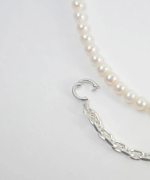 HERGO（ハーゴ）の「NP:HERGO Droop Chain Pearl Necklace SV-925（ネックレス・メンズ・ホワイト・FREE）」の9枚目の写真