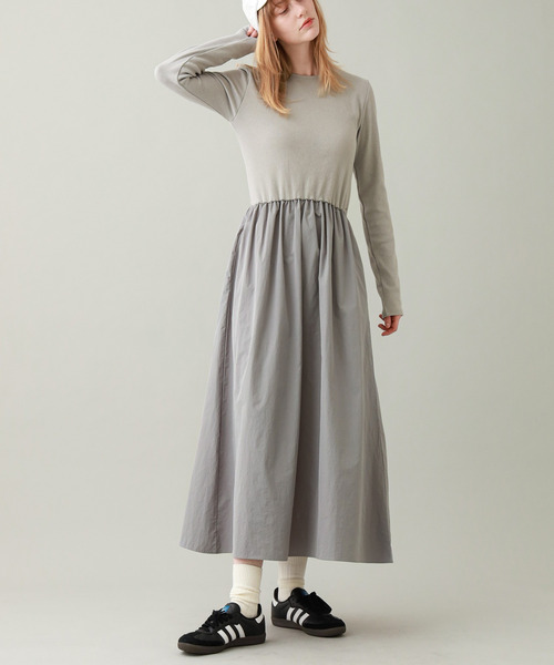 BABU-BU(バブーブ)の「<カップ付き>BRA TOP GATHERED ONEPIECE(ワンピース・レディース・ブラック/グレー・ONE SIZE)」の2枚目の写真