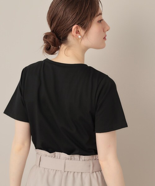 couture brooch(クチュールブローチ)の「テープ刺繍ロゴT(Tシャツ/カットソー・レディース・オフホワイト/ブラウン系その他/ブラック・38/40)」の13枚目の写真