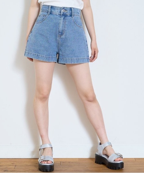 LOVETOXIC（ラブトキシック）の「【GOODPRICE】【綿100％】プレートロゴデニムショートパンツ（デニムパンツ・キッズ・ライトブルー/ブルー/グレー・M/L/SS/S）」の3枚目の写真