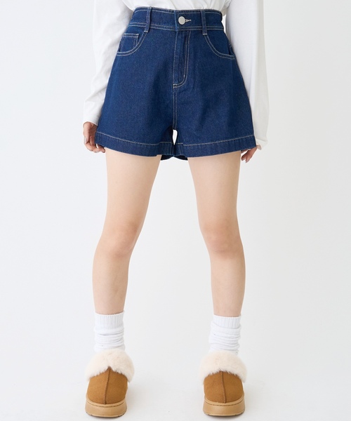 LOVETOXIC（ラブトキシック）の「【GOODPRICE】【綿100％】プレートロゴデニムショートパンツ（デニムパンツ・キッズ・ライトブルー/ブルー/グレー・M/L/SS/S）」の4枚目の写真