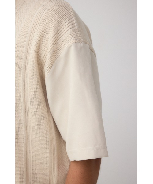 AZUL by moussy(アズールバイマウジー)の「フェイクスウェード切替ニットトップス(ニット/セーター・メンズ・ライトグレー/ブラック/ライトベージュ・FREE)」の6枚目の写真