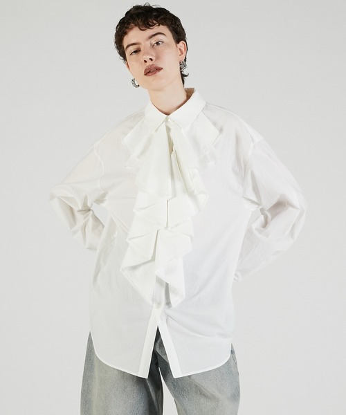 PRANK PROJECT（プランクプロジェクト）の「ラッフルブラウス / Ruffle Blouse（シャツ/ブラウス・レディース・ホワイト/ブルー/ブラック・FREE）」の2枚目の写真