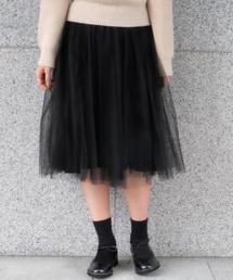 Another Edition | チュールフレアースカート（ブラック）/AEFC チュール フレアーSK　BLK(スカート)