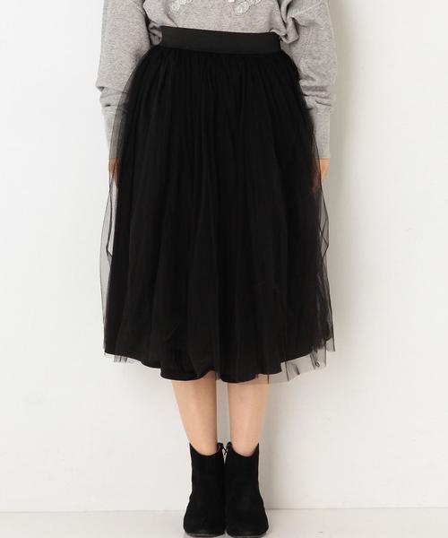 Another Edition（アナザーエディション）の「チュールフレアースカート（ブラック）/AEFC チュール フレアーSK　BLK（スカート・レディース・ブラック・フリー）」の8枚目の写真