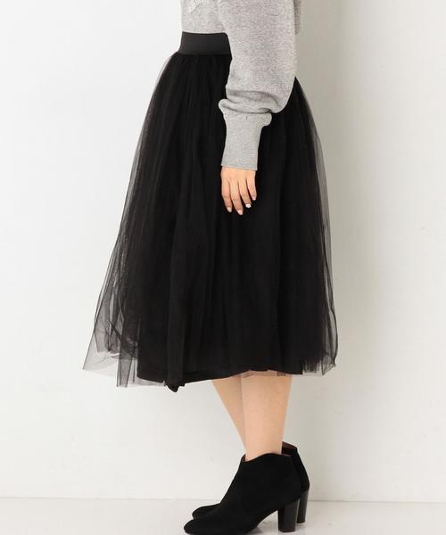 Another Edition（アナザーエディション）の「チュールフレアースカート（ブラック）/AEFC チュール フレアーSK　BLK（スカート・レディース・ブラック・フリー）」の2枚目の写真