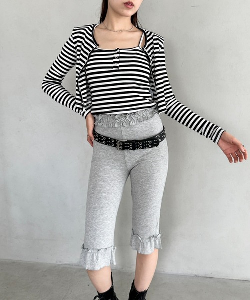 セール】フリルデザインハーフレギンス（その他パンツ）｜Bamm